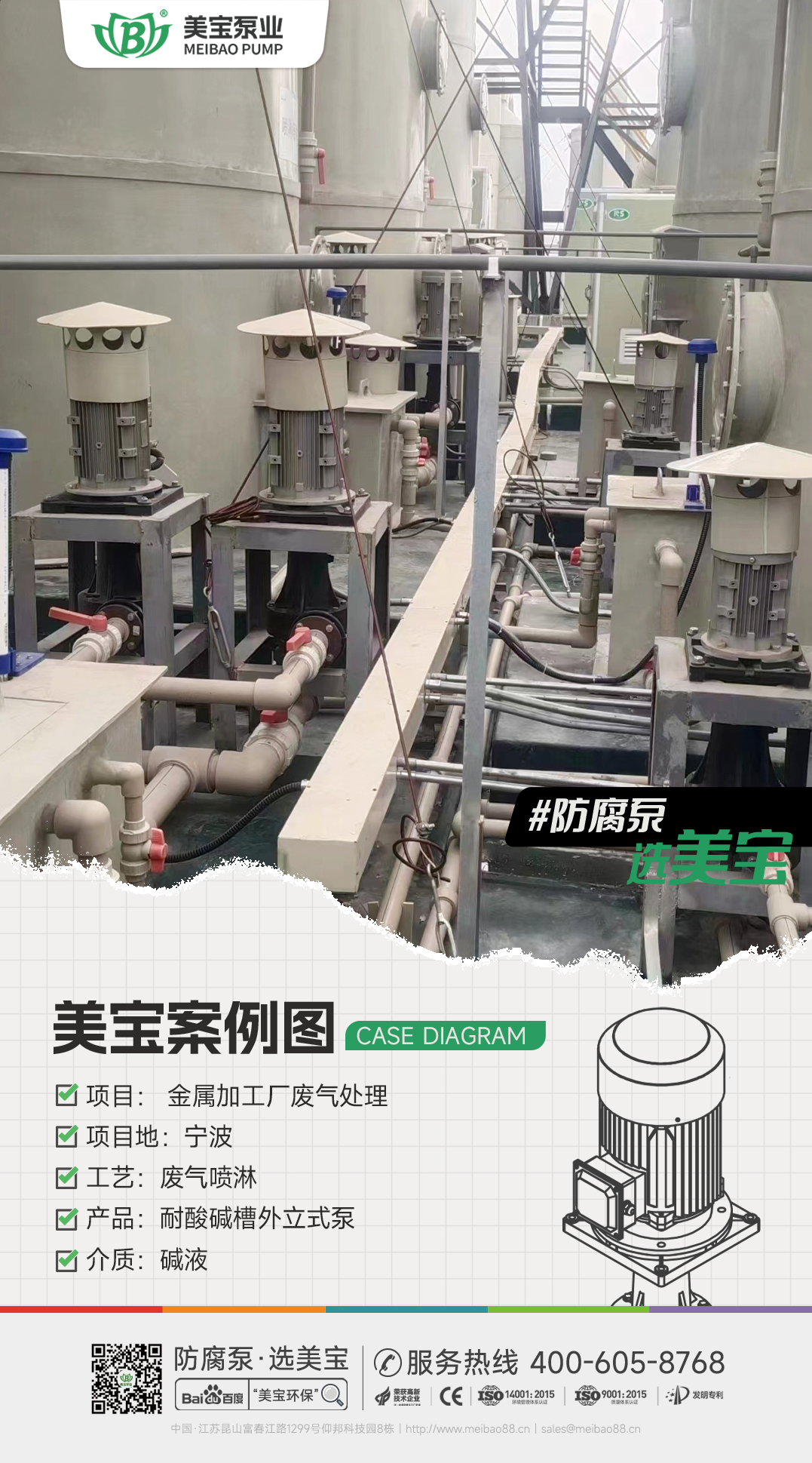 金屬加工廠廢氣堿液噴淋用什么泵？